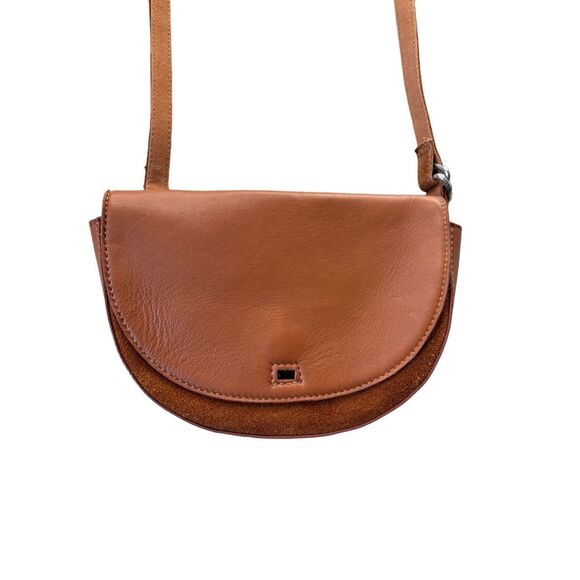 Free People Faye Saddle Belt Bag Leather Half-moon Minimalistic Design Brown - Picture 9 of 15